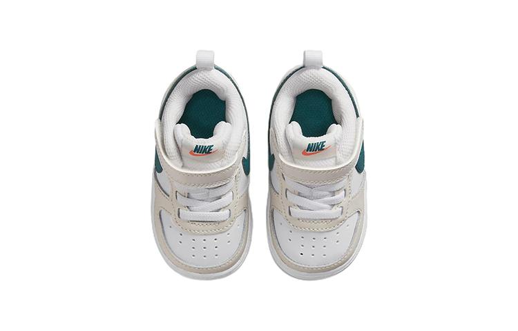 Nike Court Borough Abrasion Resistant Low top Skateboard Shoes Gray White Green Infant And Toddler BQ5453-017