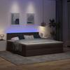 VidaXL Ottoman Bed and Mattress and LED Dark Brown 180x200cm Fabric Upholstered Bed 3312495
