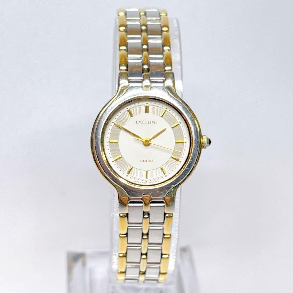 Used 115 SEIKO Excelsior Ladies Watch Quartz New Battery Combi 115