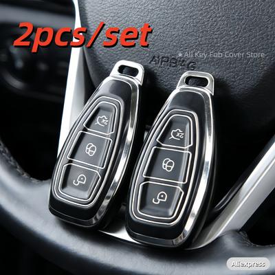 2pcs Car Key Case Covers For Ford Focus 3 4 ST Mondeo MK3 MK4 Fiesta Fusion Kuga 2013 2014 2015 2017