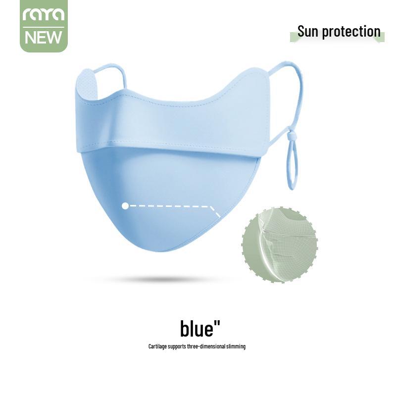 Ruiya Women's Summer Sunscreen Bikini Face Mask with Gradient Blush Design