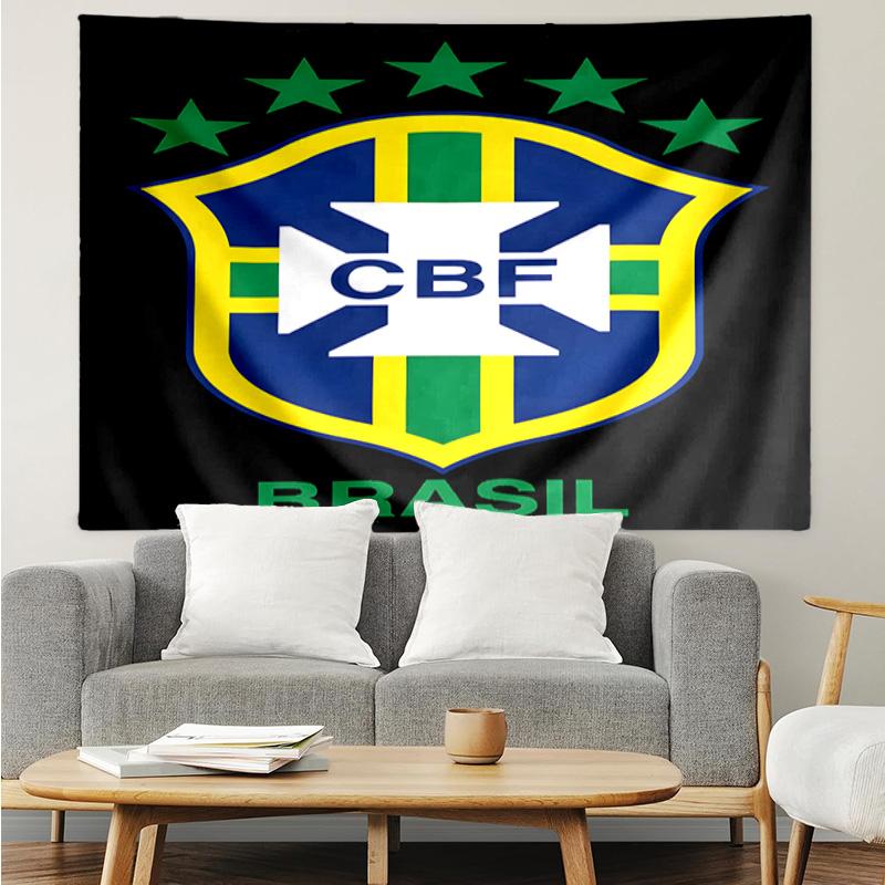 Brazilian Football Federation Printed Printed Tapestry, for Bedroom,Livingroom, Dormitory, Large Wall Decor, Fabric Decor Fan Birthday Gifts
