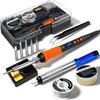 90W Electric Soldering Iron Set with Digital Display, Temperature Control, and 12-Piece Tool Kit