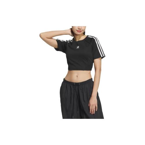 adidas Originals BABY TEE Sports Cropped Raglan Sleeve T-Shirt Women's Black