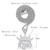 European & American Rhinestone Crown King HIPHOP Punk Pendant Accessory