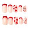 European And American Valentine'S Day 24 Nail Art Pieces Classic Romantic Red French Love Medium And Long Wearing Nail