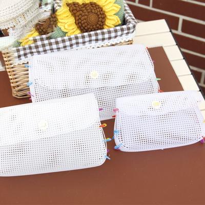 Mesh Plastic Canvas Transparent Handbag Kit Knitting Shoulder Bag Plastic Handmade Bag Piece Yarn DIY Accessories Hooked Bag