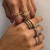 Anello Stacked Everly Multistrato Oro Placcato Chunky Zircone Intrecciato Anelli Collegati Multi Maglia Gioielli Statement Eternity Regalo