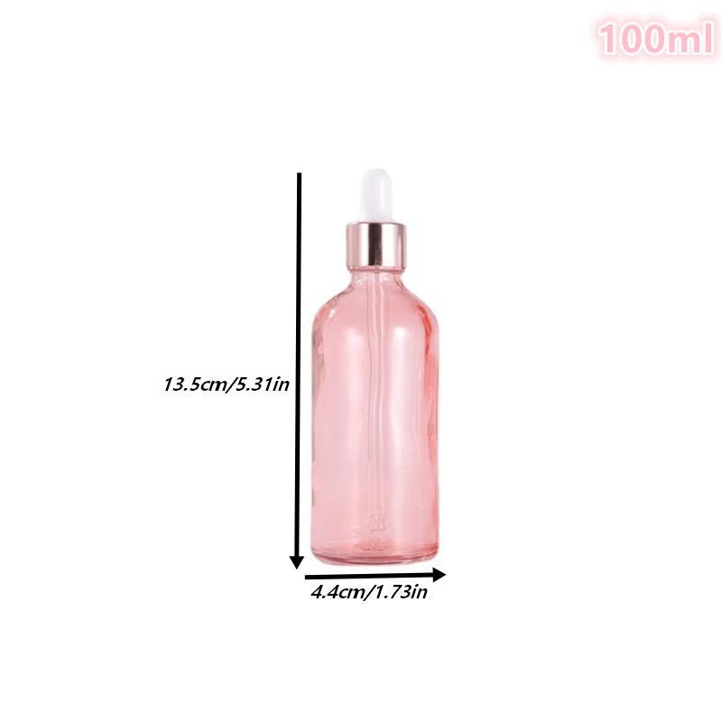 Dropper Bottles Refillable 5-100Ml Rose Gold Lid Cosmetic Container Glass Aromatherapy Liquid For Essential Massage Oil Pipette