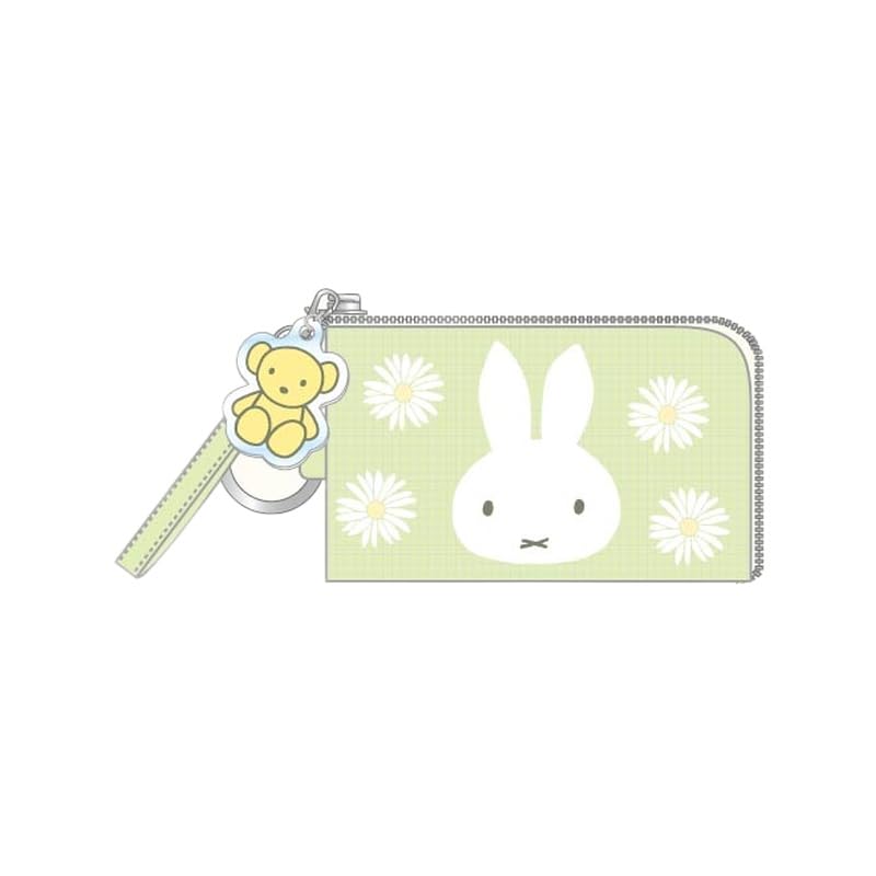 Marimo Craft Miffy Pistachio Lavender Mini Pouch with Carabiner Mini Small Item Carabiner Character W105 x H70 x & (Green) - Pouch, Case, Included, зелёный