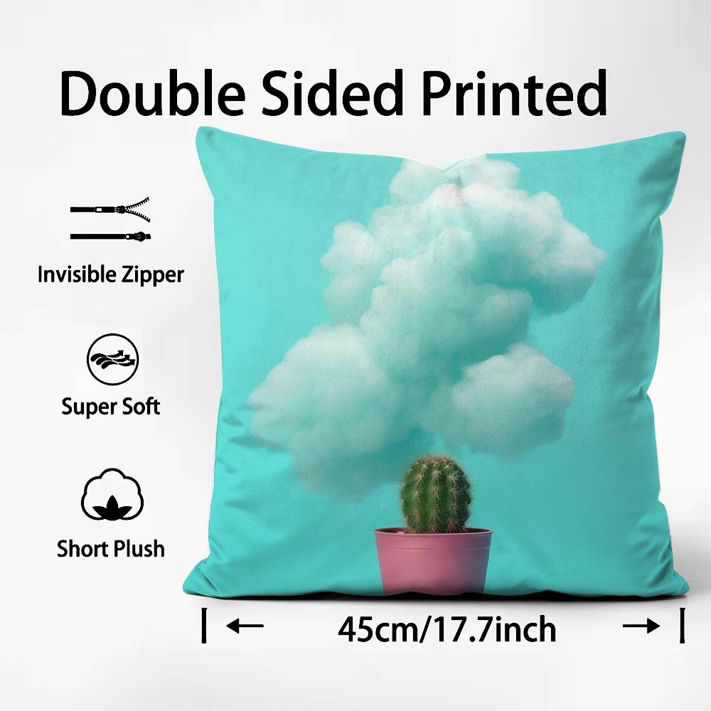 Funny Tropical Plant Fruits Cushion Cover Plush Fabric Soft DoubleSided Printed Sofa Warm Winter Home Child Gift Pillow Case