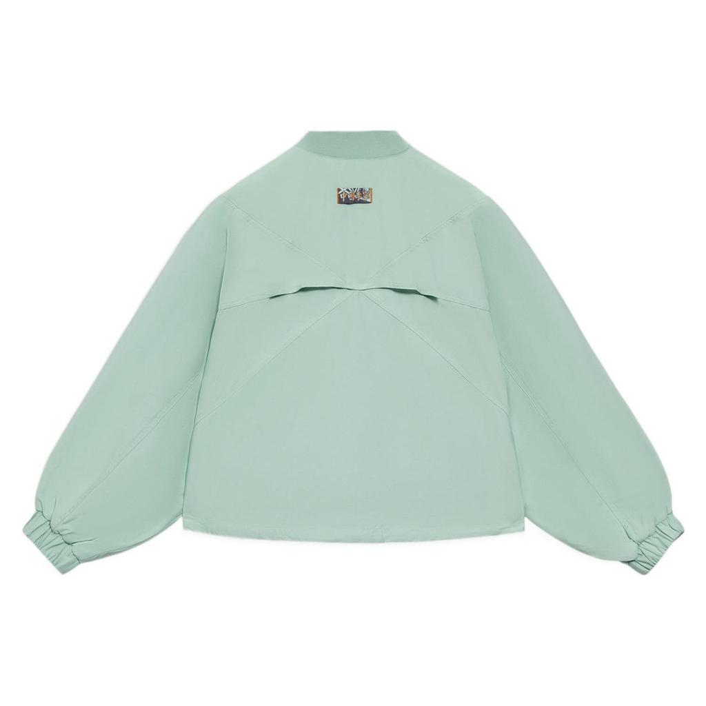 Li Ning Plain Logo Print Loose Casual Jacket Women jackets Light-Green AFDS210-1