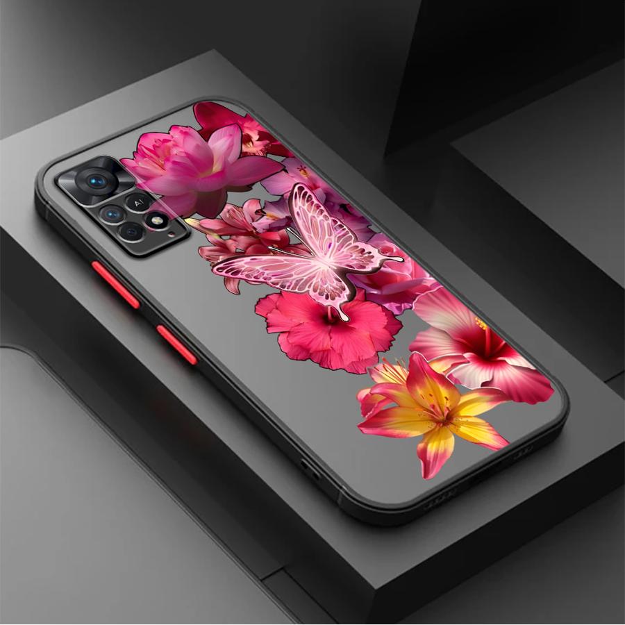 Funda Back Phone Cover Case for Xiaomi Redmi Note 14 12 A4 13C 11 14C 9S 10 13 Pro Plus Cartoon Flower Art