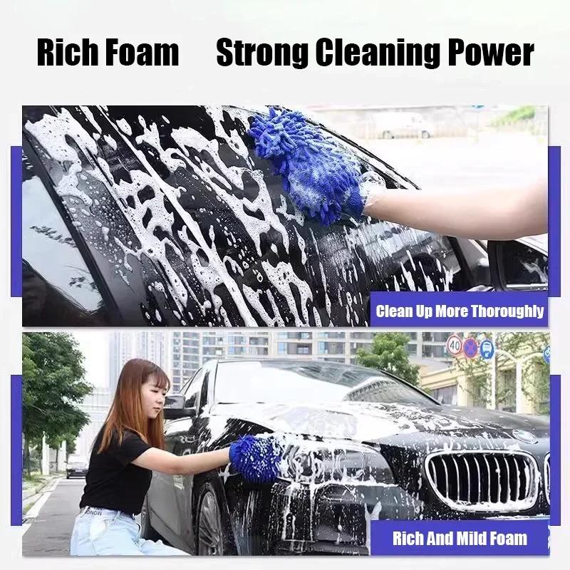 1/2pcs Microfiber Car Wash Gloves Auto Single-Side Ultra Absorbent Wash Car Sponge Scratch Free Microfiber Car Cleaning Tool