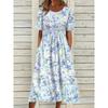 Summer New Mid-Rise Women's Casual Crew Neck Print Women's Dress