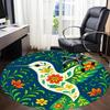 1pc Hummingbird Floral Office Round Area Rug, Under Office Chairs Bedroom Living Room Home Decor, Room Deco