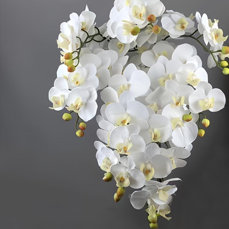 2Pcs 9-Head Flowers 38inch Artificial Butterfly Orchid Bouquet Artificial Flowers for Wedding Decoration Garden Home Room Decor