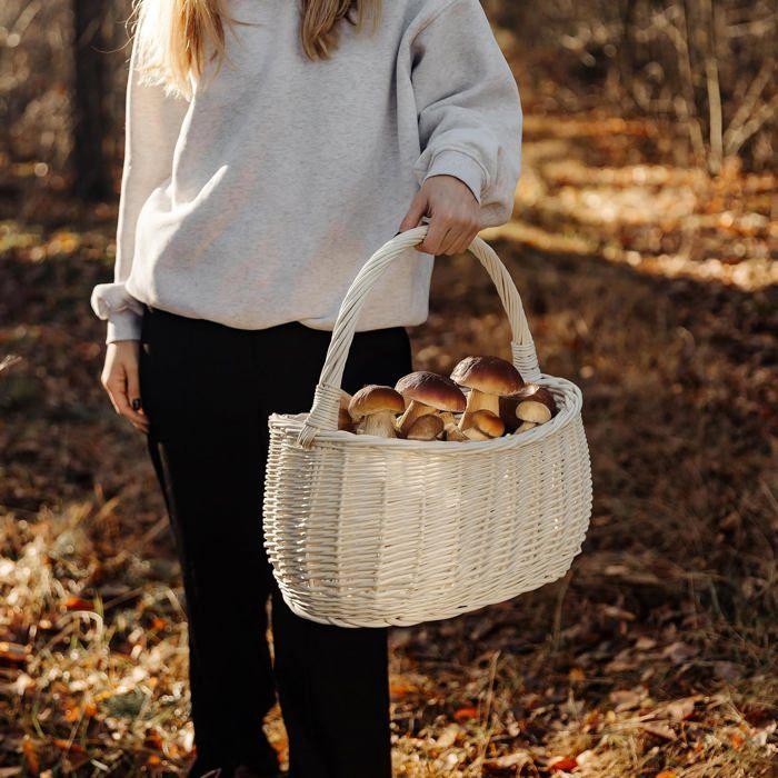 Panier de rangement - CREATIVE HOME - Classique - Tressé main - Léger et solide - Blanc 45x26x41 cm