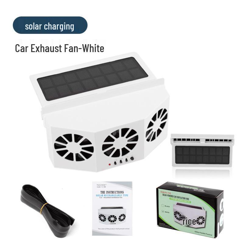 Solar-Powered Car Ventilation Fan for Window Exhaust and Interior Cooling