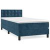 Box Spring Bed with Mattress Dark Blue 100 x 200 cm Velvet