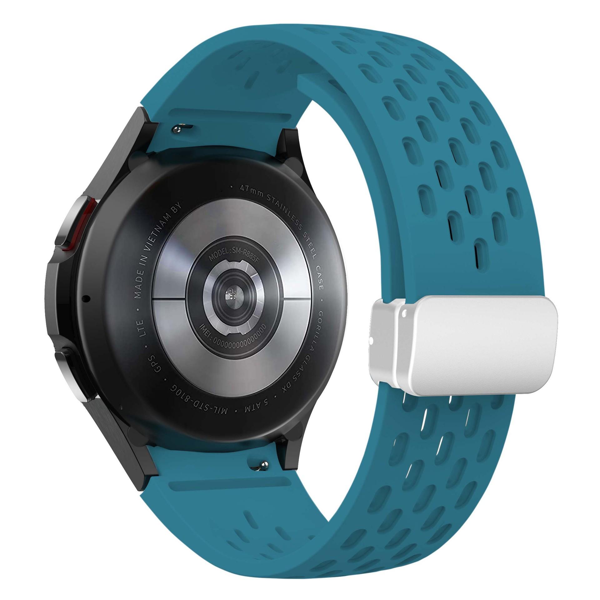 

Silicone Strap for Samsung Galaxy Watch7/Watch6/Watch 5 44mm 40mm Wrist Strap with Silver Magnetic Buckle O