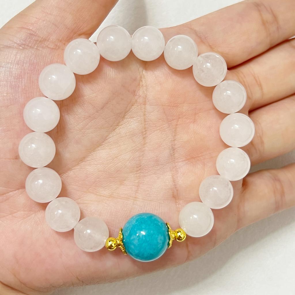 Women Beaded Bracelet 10mm Round Beads Stretch Bracelets Handmade Natural Stone Bangle DIY Jewelry Gifts