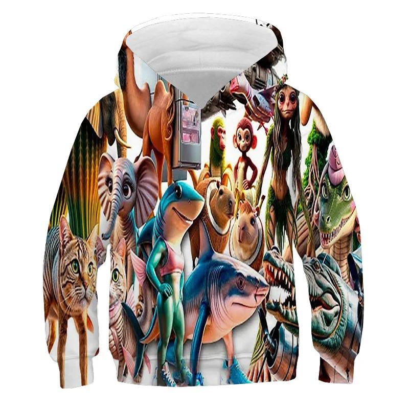 Italiensk Hjerneorm Shimpanzinni Bananini Mote Hettegenser Tralalero Tralala Genser Tenåring Hettegenser Sport Barn Menn Populære Hettegensere