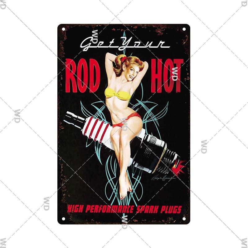 Retro Pin Up Girl Amerikanischer Stil Blechschild Metall Vintage Plakette Wandschilder Metallposter Platte Garage Schlafzimmer Man Cave Geschenk Dekor