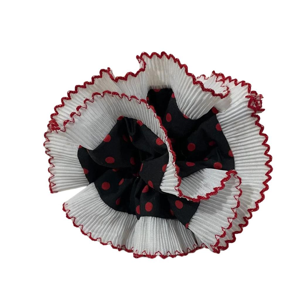 Aesthetic Lace Scrunchies Double Layer Elastic Hair Rope Wedding Party Hair Rope Big Buns Hair Elastic for Formal Casual