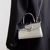 Premium Moon Lock Bag Women's New Silver Square Patent Leather Bag Handbag Chain Shoulder Messenger Bag
