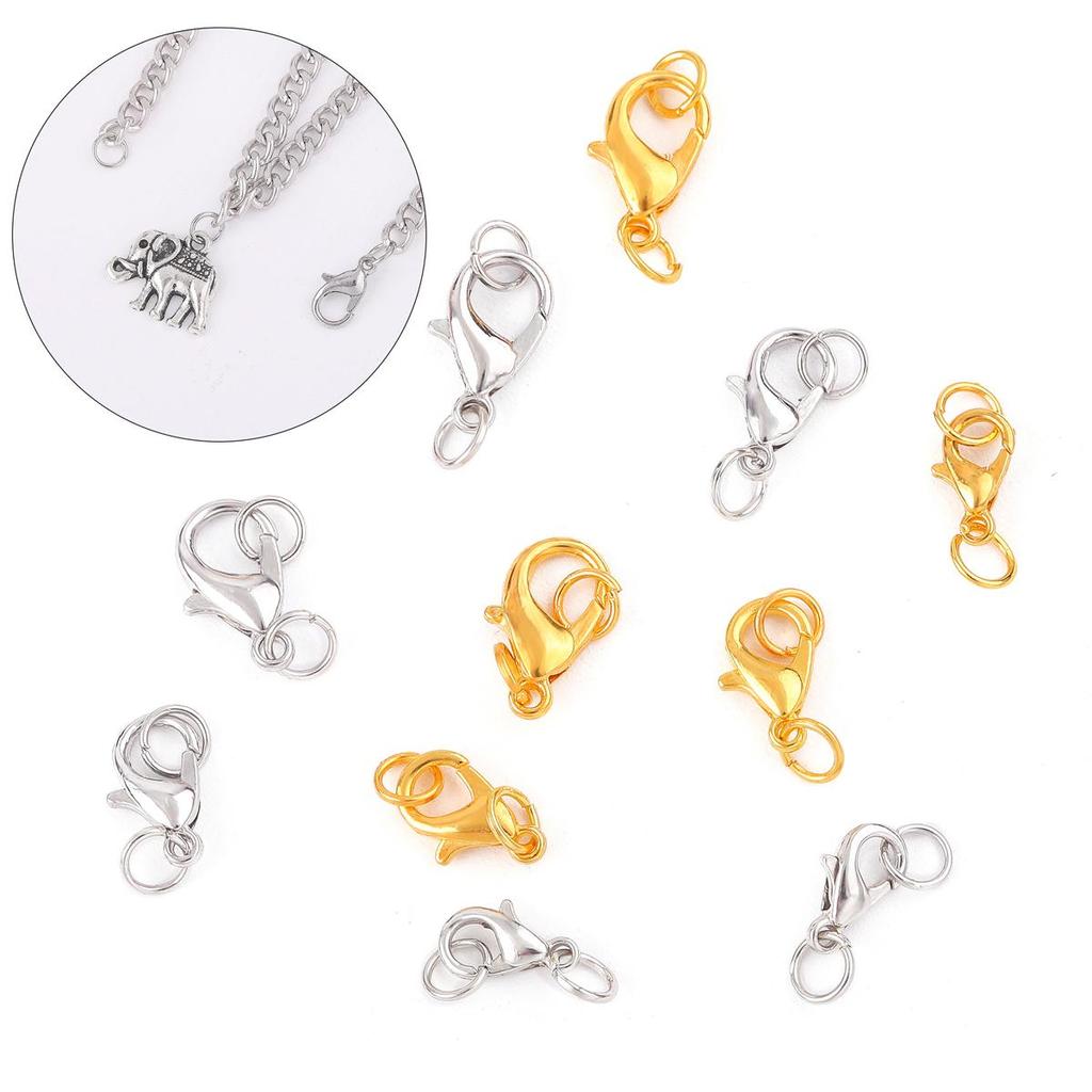 10Pcs DIY Jewelry Alloy Lobster Buckle, High-Quality Keychain Buckle, Handmade Accessory Single Circle Connection Buckle