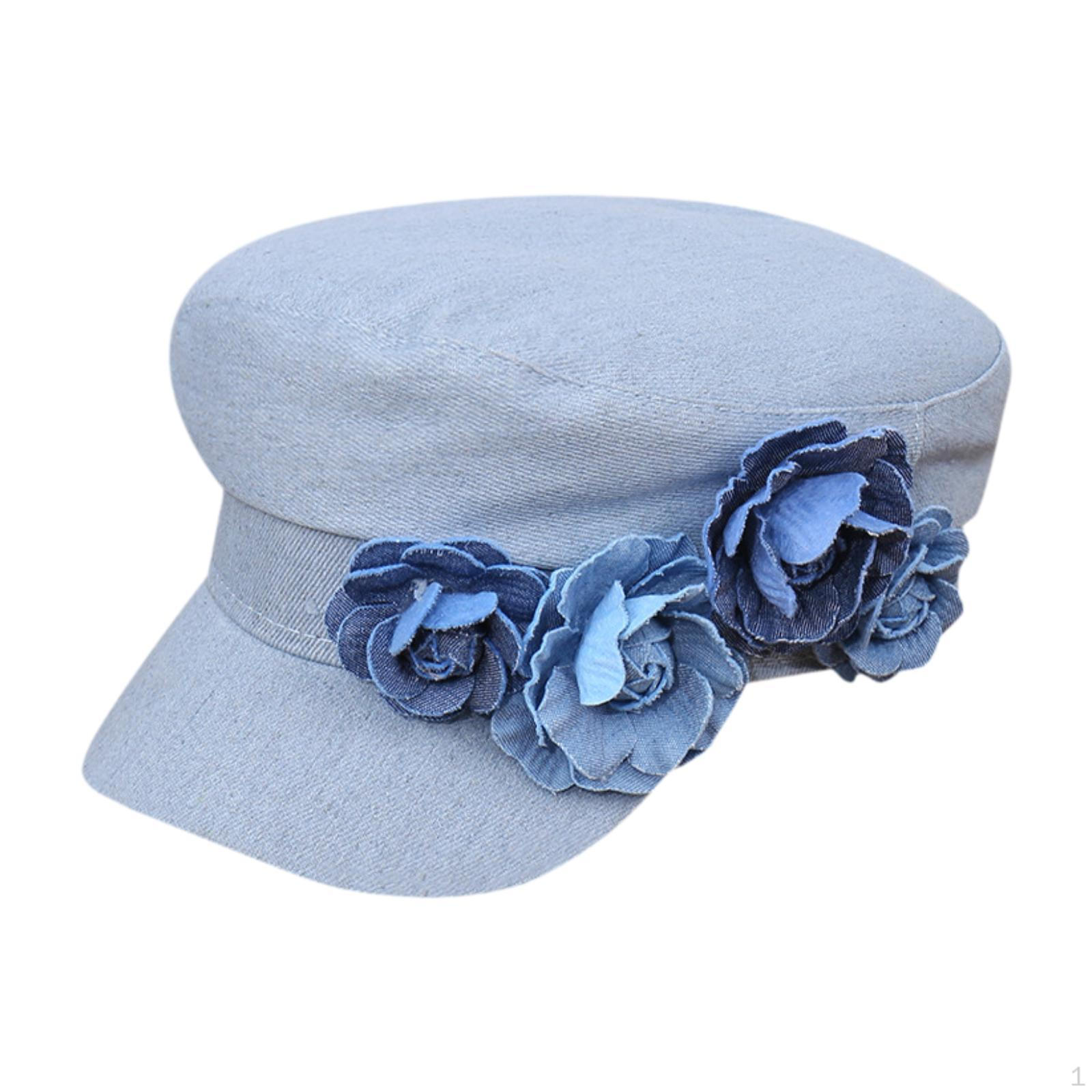 

Кепка газетчика Классическая повседневная плоская джинсовая модная кепка шофера светло-синий