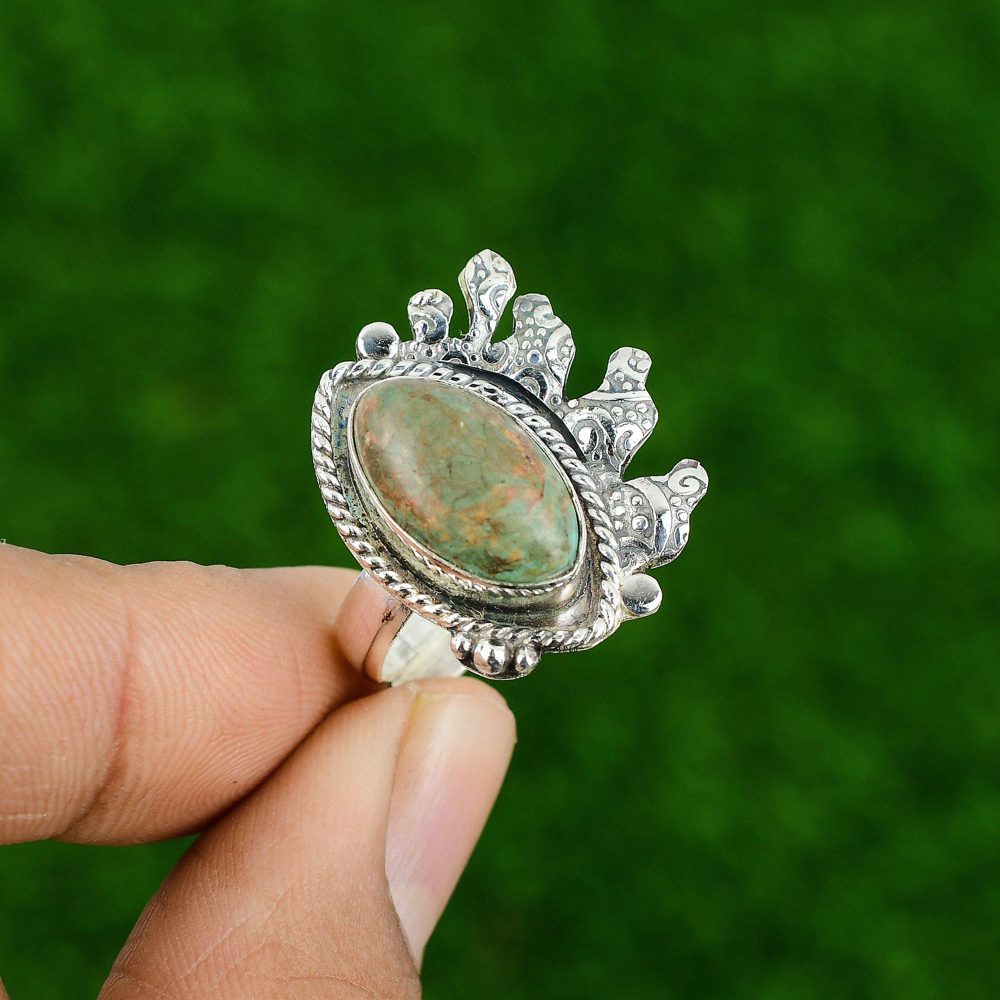 

Gift For Her 925 Silver Natural Tibetan Turquoise Stackable Adjustable Ring Adjustable