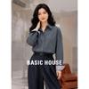 Basic House Women's Color-Block Long-Sleeve Shirt