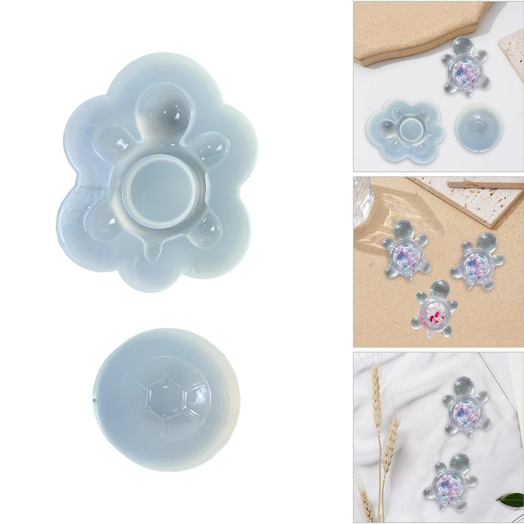 2Pcs Lovely Turtles Figurine Silicone Mold Set High Quality Sturdy Material Ideal for Crafting and Home Decors Projects