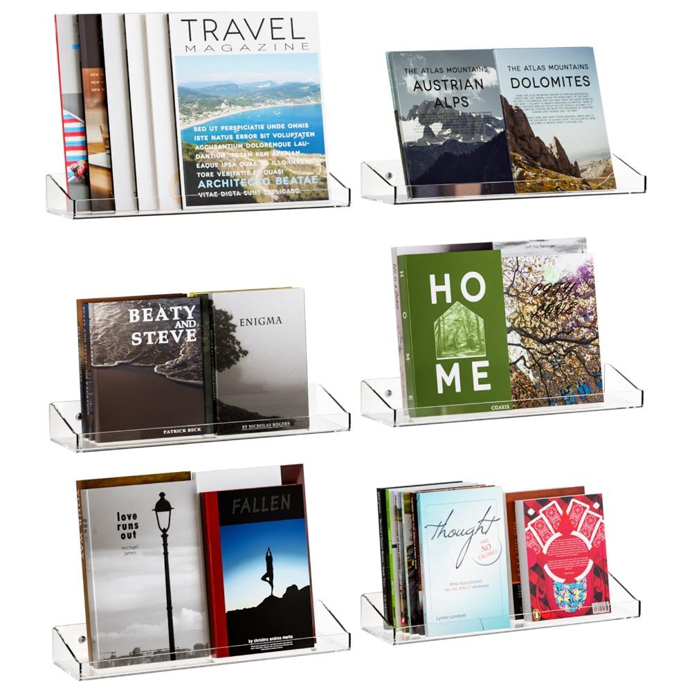 No Drill Acrylic Display Stand, Clear Cosmetic Organizer Tray, Multi-purpose Bathroom Storage Shelf for Toiletries