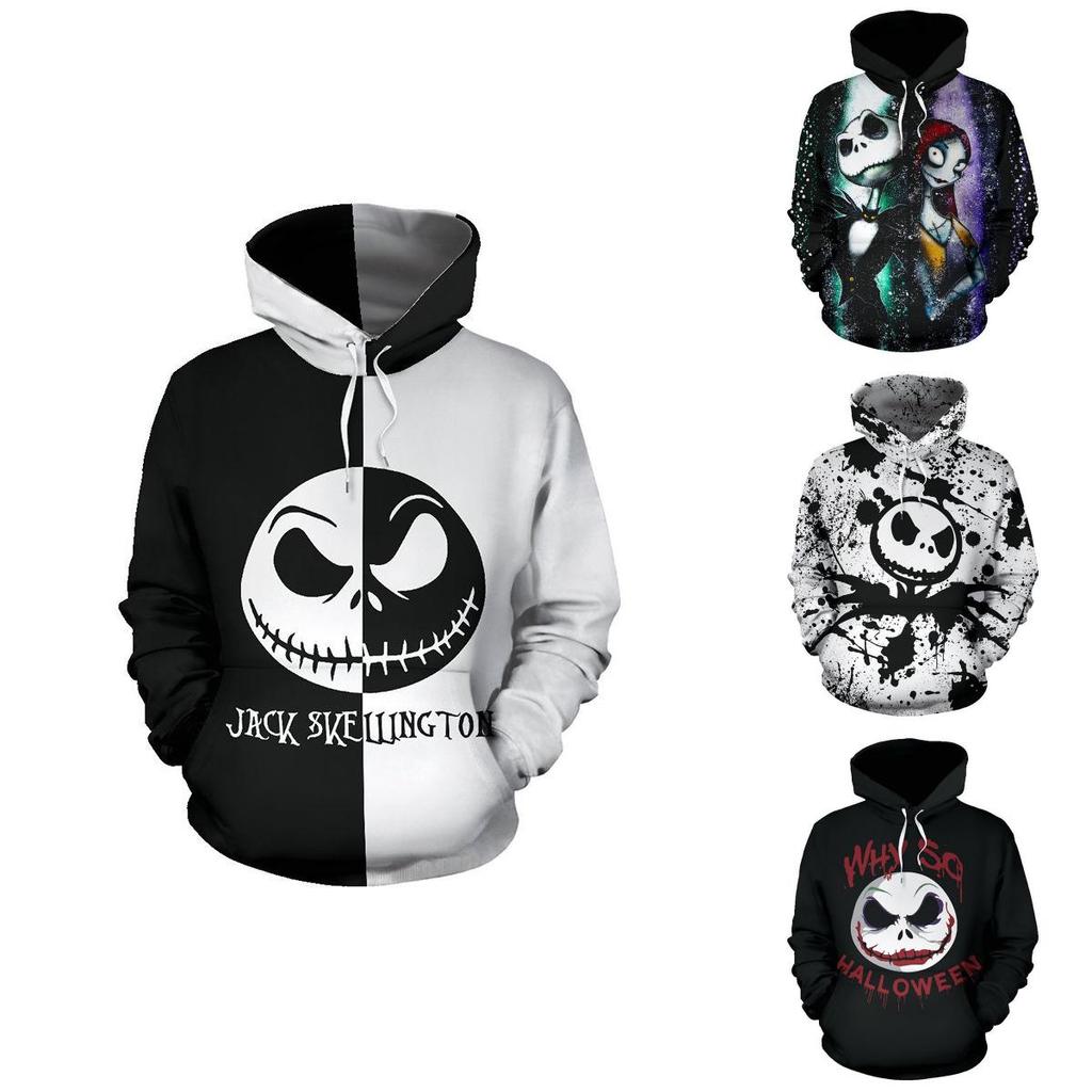 Nightmare Before Christmas Sally And Jack Skellington 3d Hoodie Sweatshirt In Various Sizes