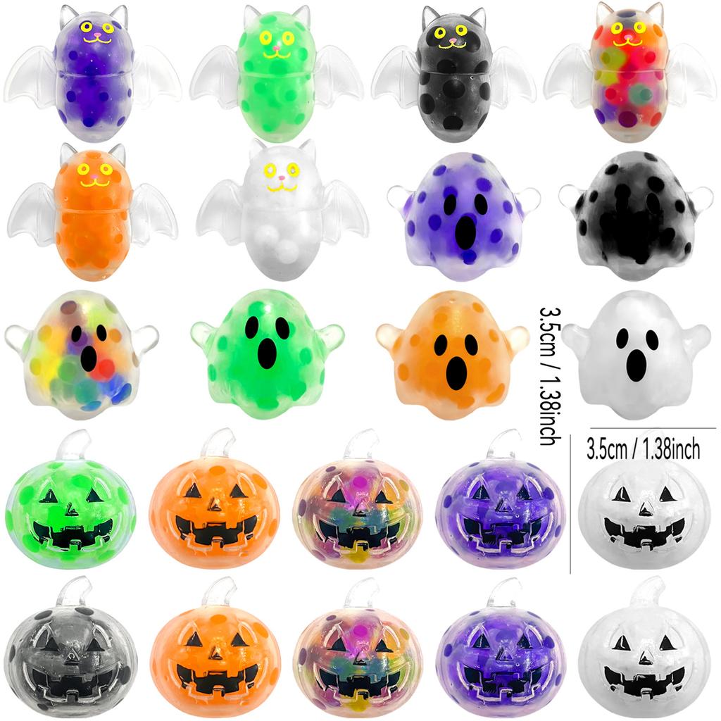 Halloween Bead Ball Stress Toy with Pumpkin Designs Random