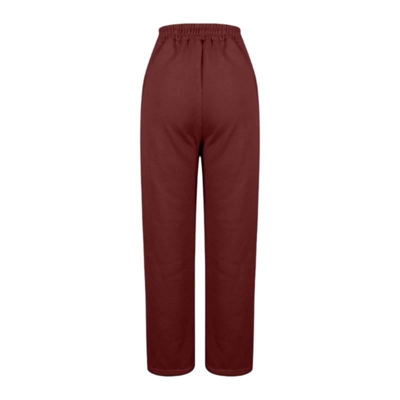 Women's Casual Wide Leg High Waist Pants Including Elastic Drawstring And Side Pockets For Lounging And Daily Activity