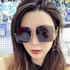 Big Size Square Shape Sunglasses Women Semi-Rimless Uv Protection Sun Glasses For Women Driving Travelling Men Sunglass