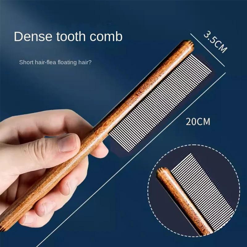 Pet Cats Comb Cats Accessories Stainless Steel Pet Hair Remover Wooden Handle Grooming Solid Dog Brush Cleaning Tools Supplies