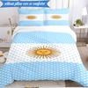 3PCS Argentina Flag Design Bedding Set 2D Printing (Includes 1 Duvet Cover + 2 Pillowcases Coreless), Bedroom decor,Fan Gift