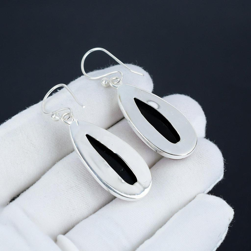 Wunderschöner rosa Triplett Feueropal Edelstein 925 Sterlingsilber Ohrring, Handgefertigter Boho Silber Schmuck Hängeohrringe, Verlobungsgeschenk