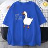 Peace Was Never An Option Prints Men T-Shirt Funny Ducks Short Sleeve Cotton Tee Casual Loose Tops Women Man T Shirts Clothing