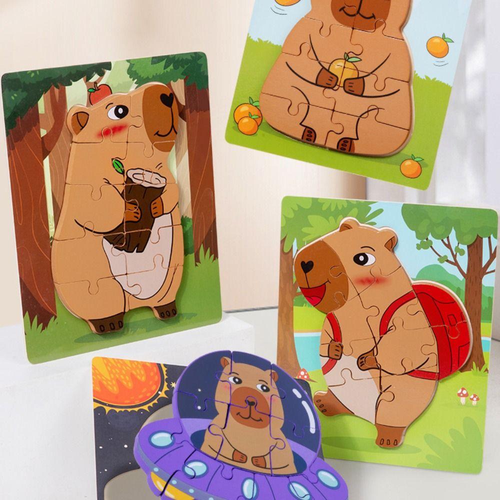 

Capybala Animals Puzzle Game Wooden Material Educational Jigsaw Toys Early Education style B
