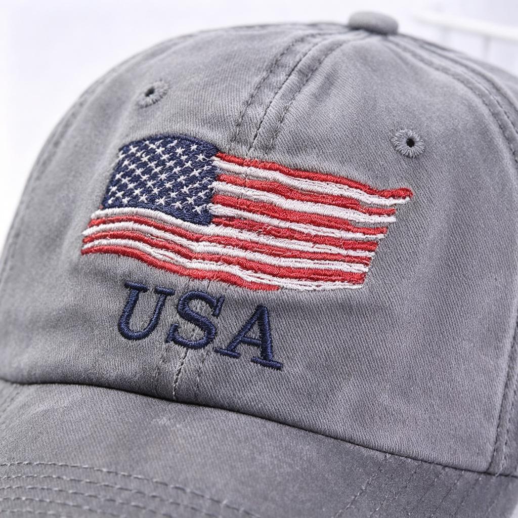Vintage Washed Usa Flag Embroidered Baseball Cap Adjustable Cotton Dad Hat Patriotic Sun Hat For Men Women Casual Outdoor Sports