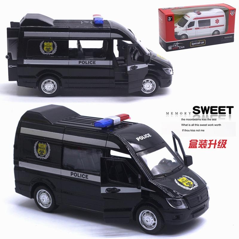 1:32 Simulation Ambulance Alloy Car Model, Commercial Vehicle Police Car Fire Engine Car Toy Car
