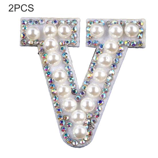 2Pcs DIY Handmade Patch Decor Fabric Adorable English Letter Shape Patch Sticker for Bag