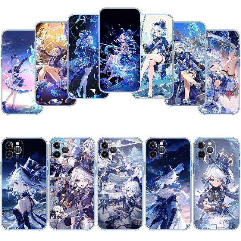Genshin Impact Furina Transparent Phone Case for Motorola Moto G7 G8 G9 G84 G85 G73 G24 G15 Z2 Play Power Plus
