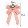 Rhinestone Crystal Ribbon Bow Brooch Polyester Shirt Collar Pin Neckline Decoration Brooches  Women